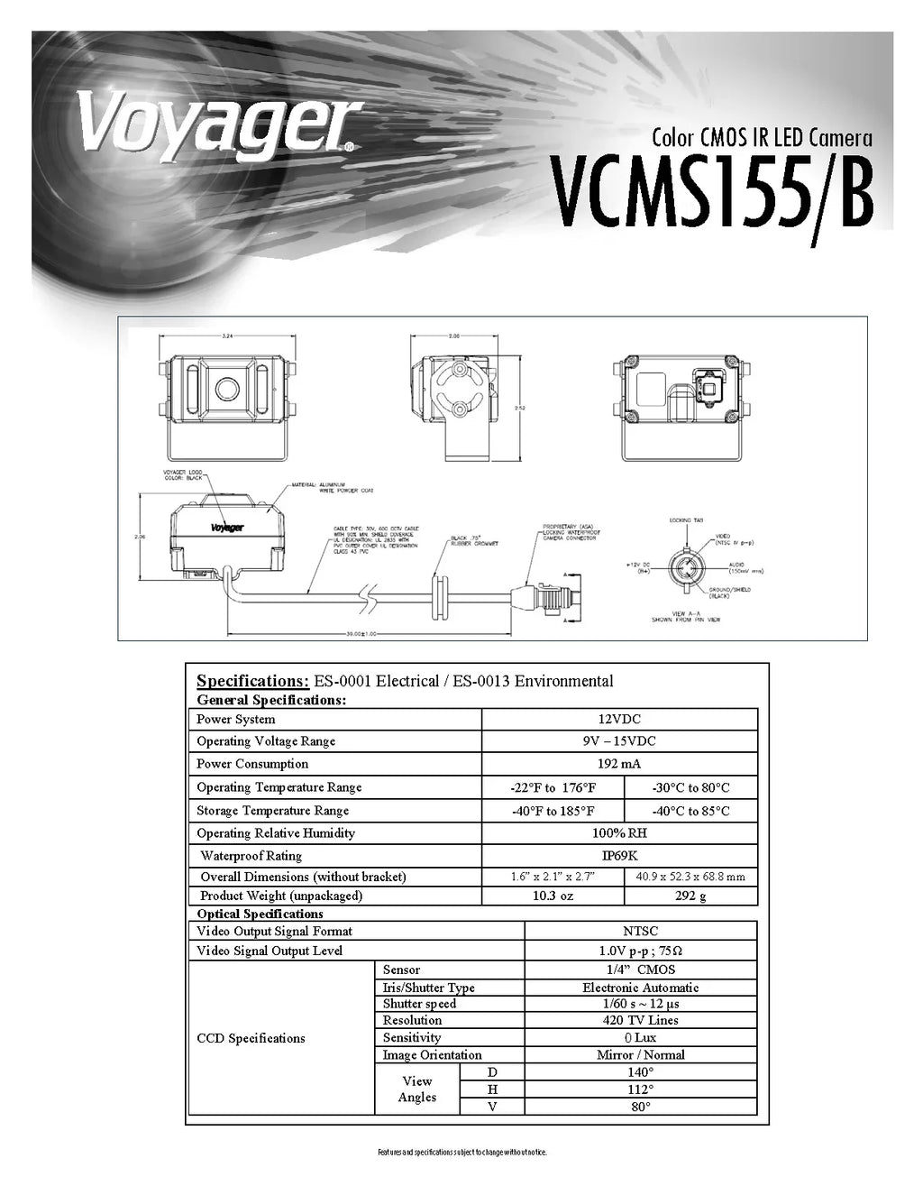 ASA Camera VCMS155 Electronics