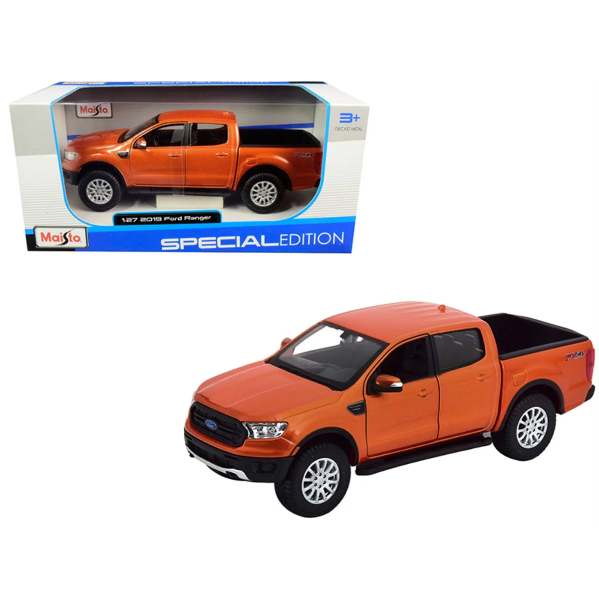 Ranger Pickup Model Lariat Sport Diecast Car Truck Maisto Dark Ford 2019 Metallic Blue 1/27 by