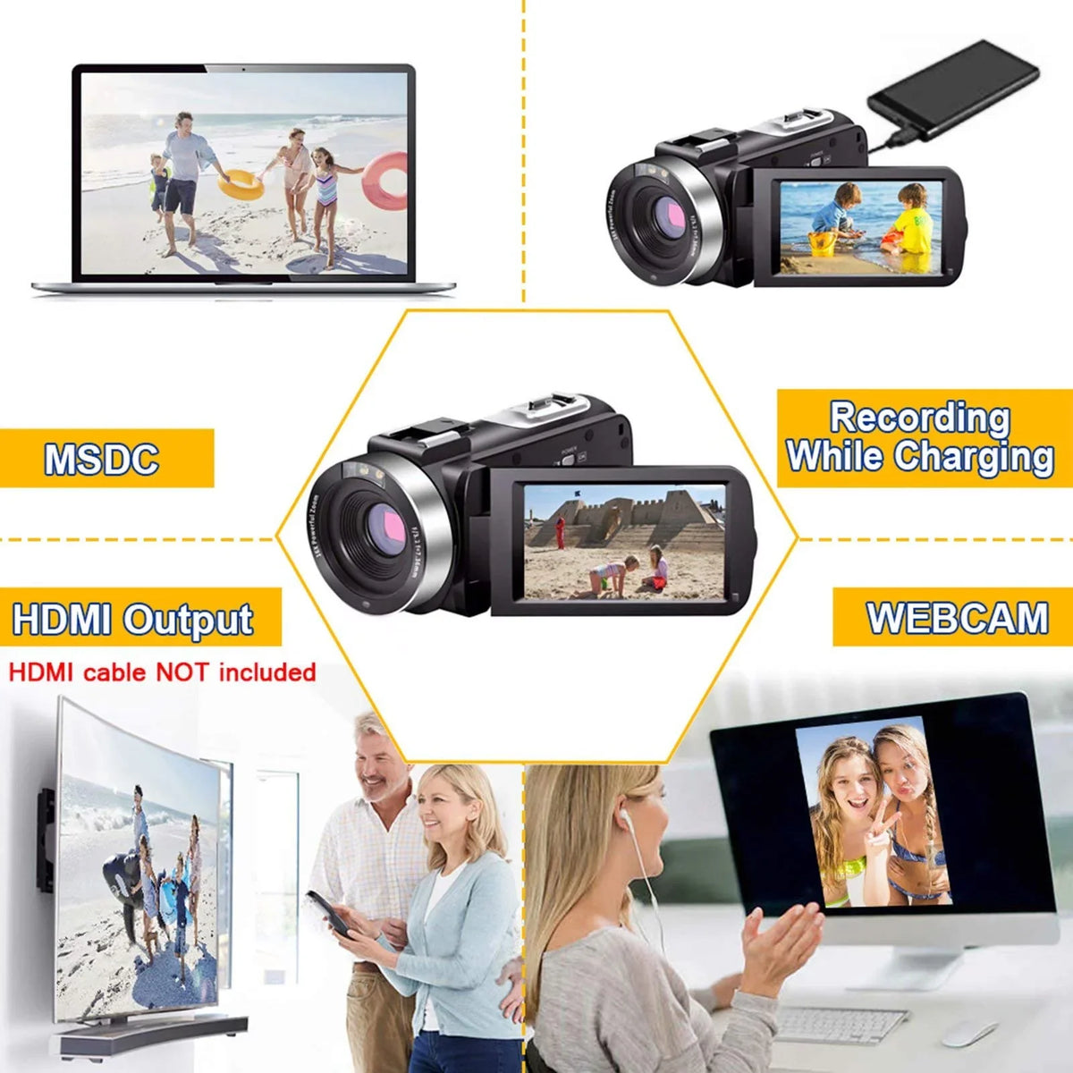 Video IR Vlogging Camera Recorder Camera Camcorder HD Youtube Vision Night for Full Video Camera MARVUE 2.7K Digital 30FPS 30MP