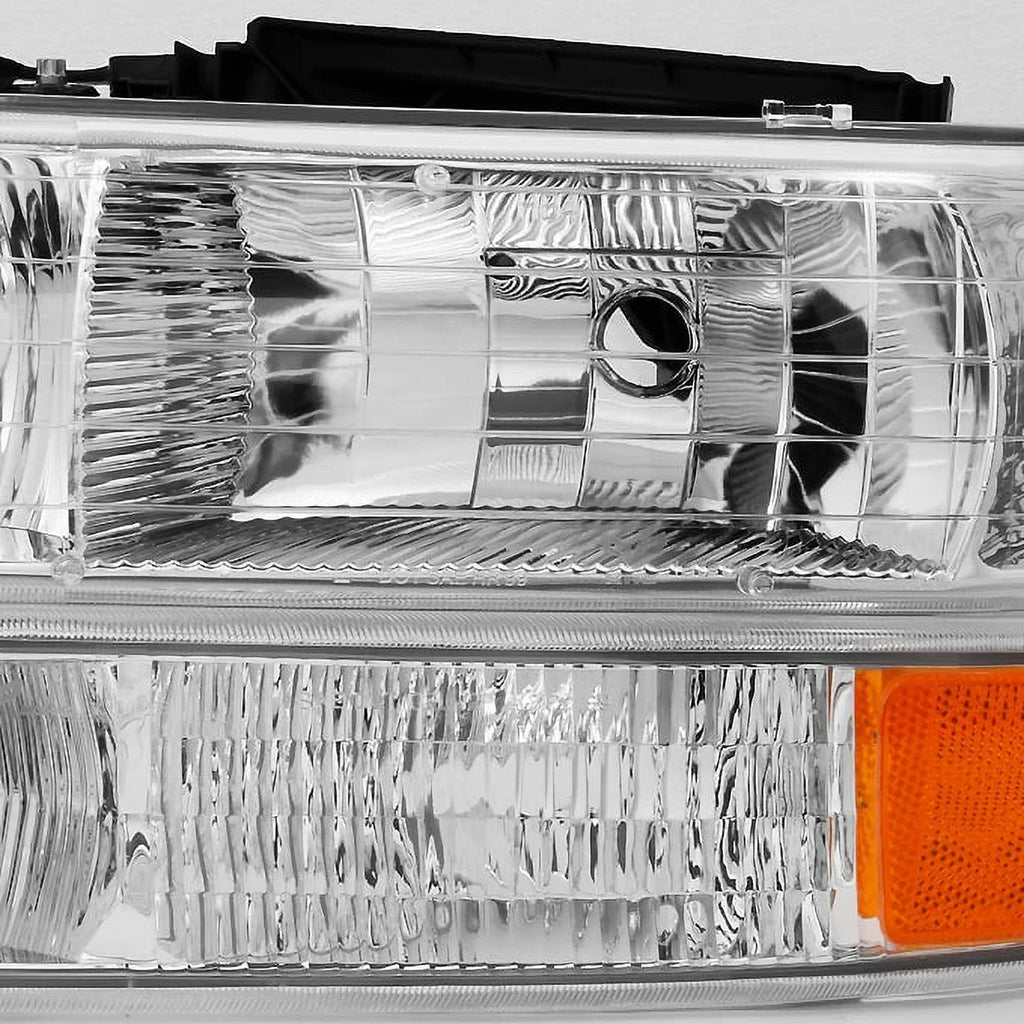 '- Set Headlights With For Chevy Corner Pair Lights Silverado Suburban Clear | AKKON Bumper | Replacement Tahoe 00-06 99-02