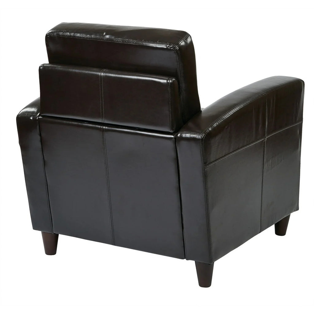 Club Transitional 18'' Faux Upholstered Atlin in Leather Chair Designs Espresso