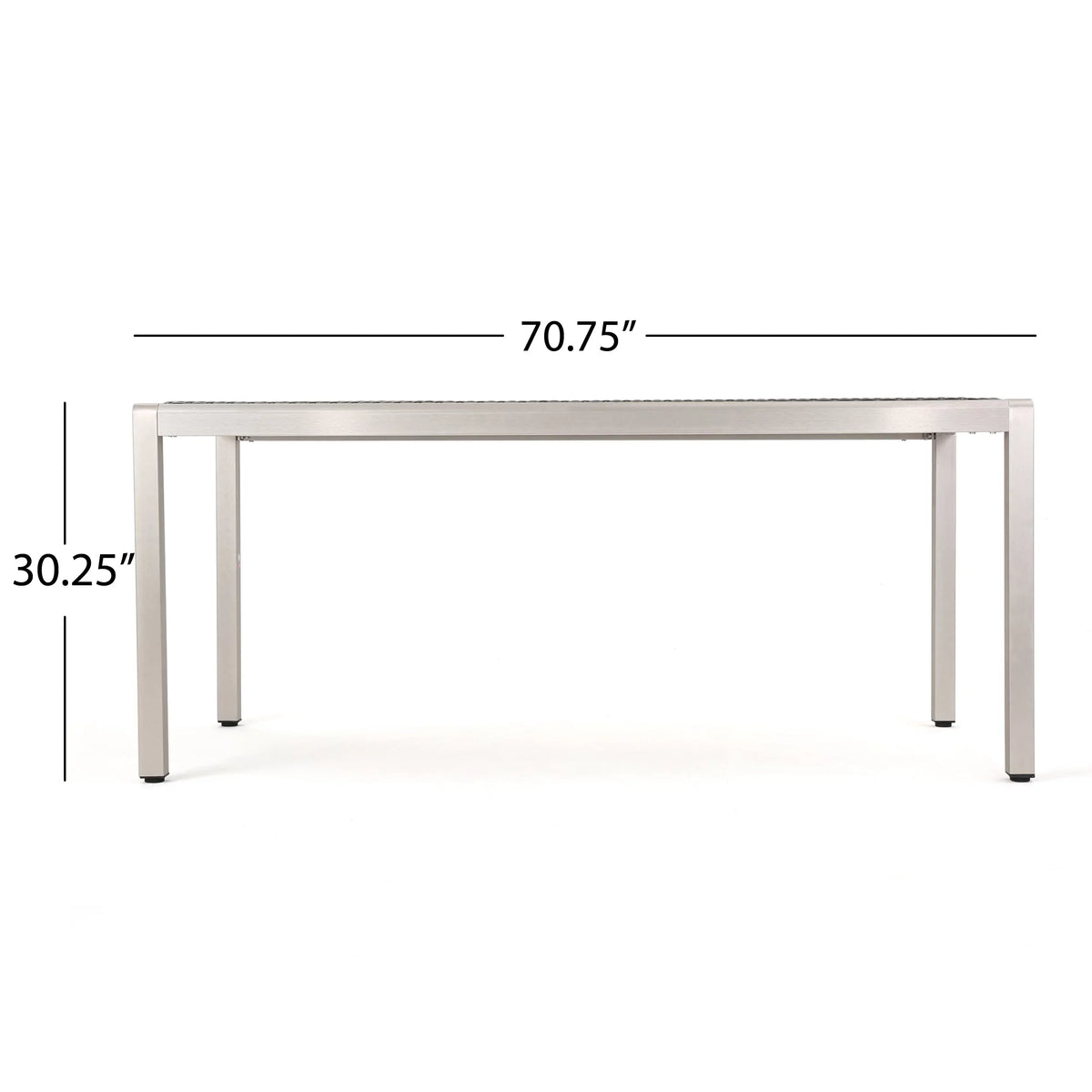 Aluminum Coral Top, Grey Outdoor Table with Dining Bay Wicker