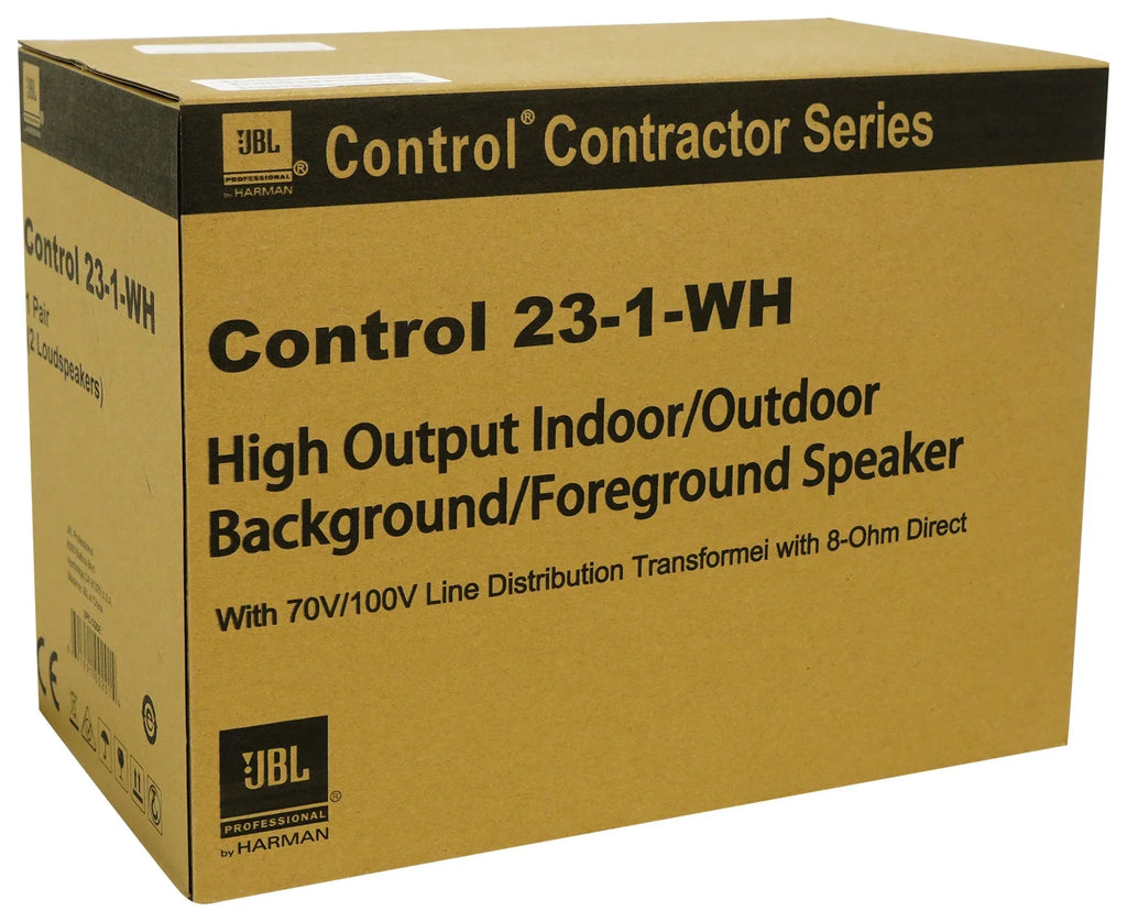 Speakers 23-1 Commercial White JBL Wall 3" 70v Control (10) Indoor/Outdoor + Amp