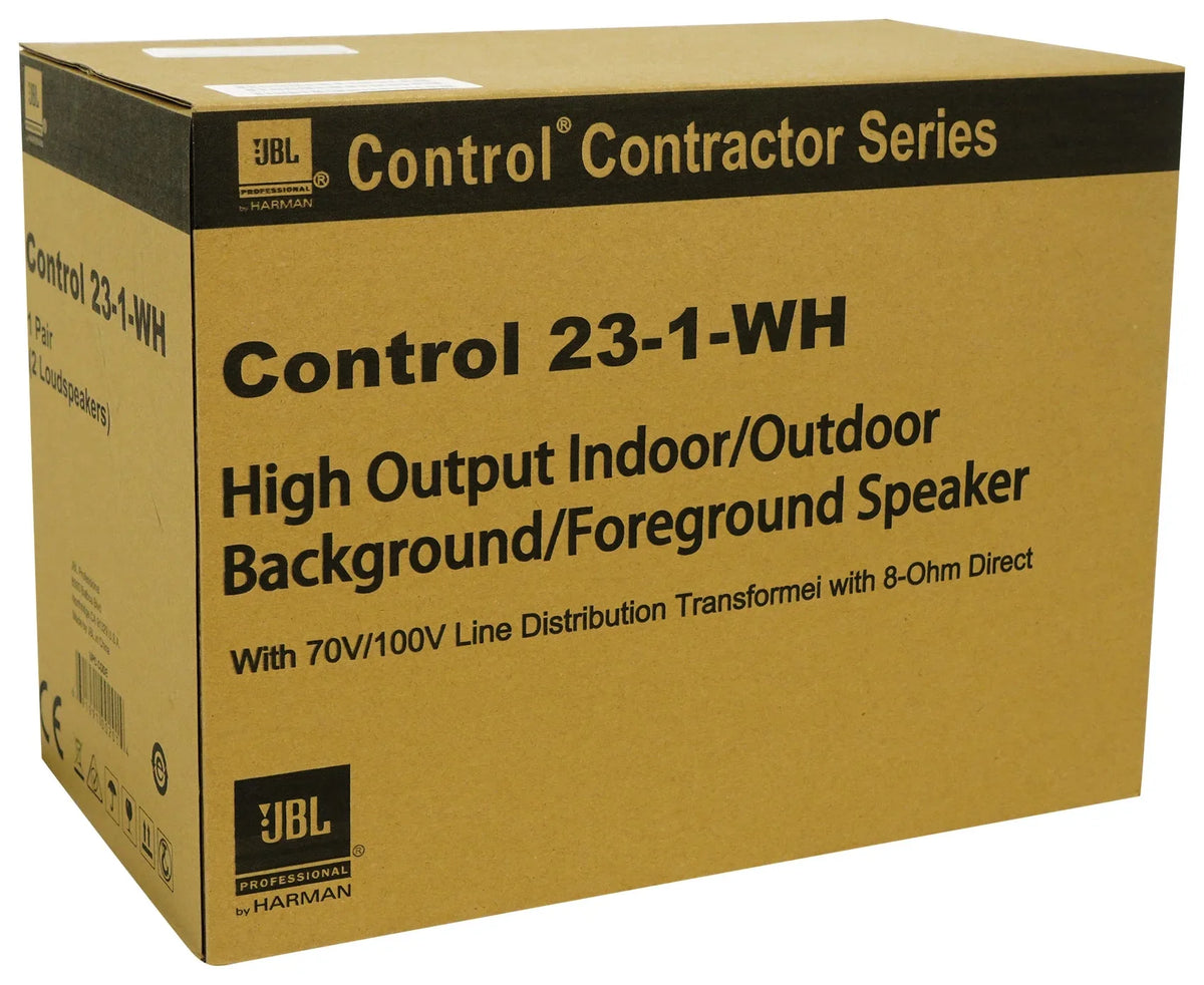 Speakers 23-1 Commercial White JBL Wall 3" 70v Control (10) Indoor/Outdoor + Amp