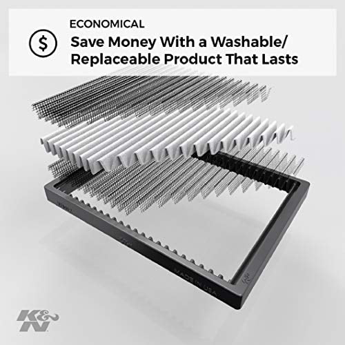 Freshens Filter & K&N for Incoming Cleans Pontiac, your Cabin Cadillac, Reusable Washable Buick, VF3001 Air Oldsmobile Air and