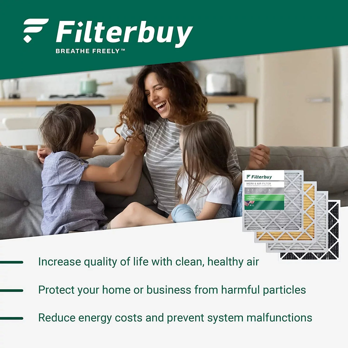 24x24x1 11 (4-Pack) Air Filterbuy HVAC MERV AC Filters Furnace Pleated