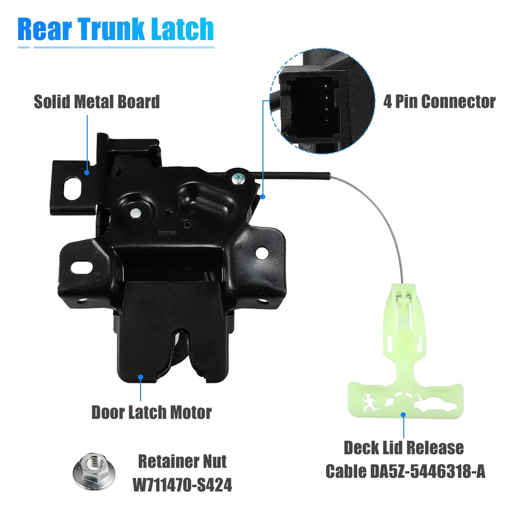 Deck Lid Actuator Latch Lock Coupe Bargains Rear for Mustang Trunk 2010-2014 for Ford DR3Z-5443200-A Unique Motor Latch