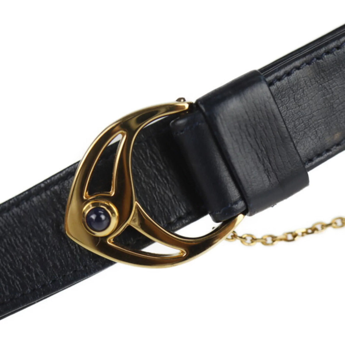 line dark sapphire bag Pre-Owned leather calf (Good) Cartier 2WAY navy clutch CARTIER shoulder