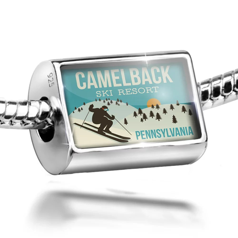 Bead Resort 925 Charm - Silver Camelback Ski Sterling Pennsylvania Ski Neonblond Resort
