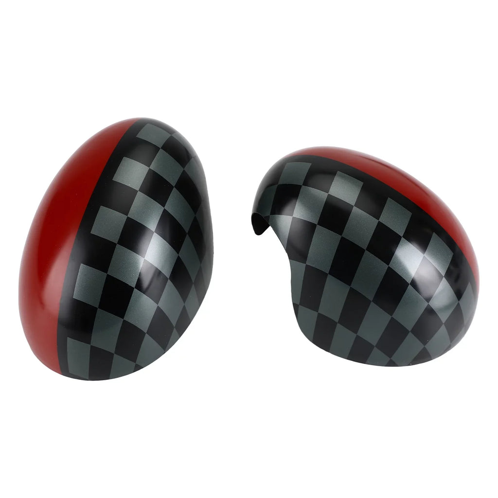 checkered F55 Red Hardtop Mirror F56 for Cover Black/Grey Cooper MINI
