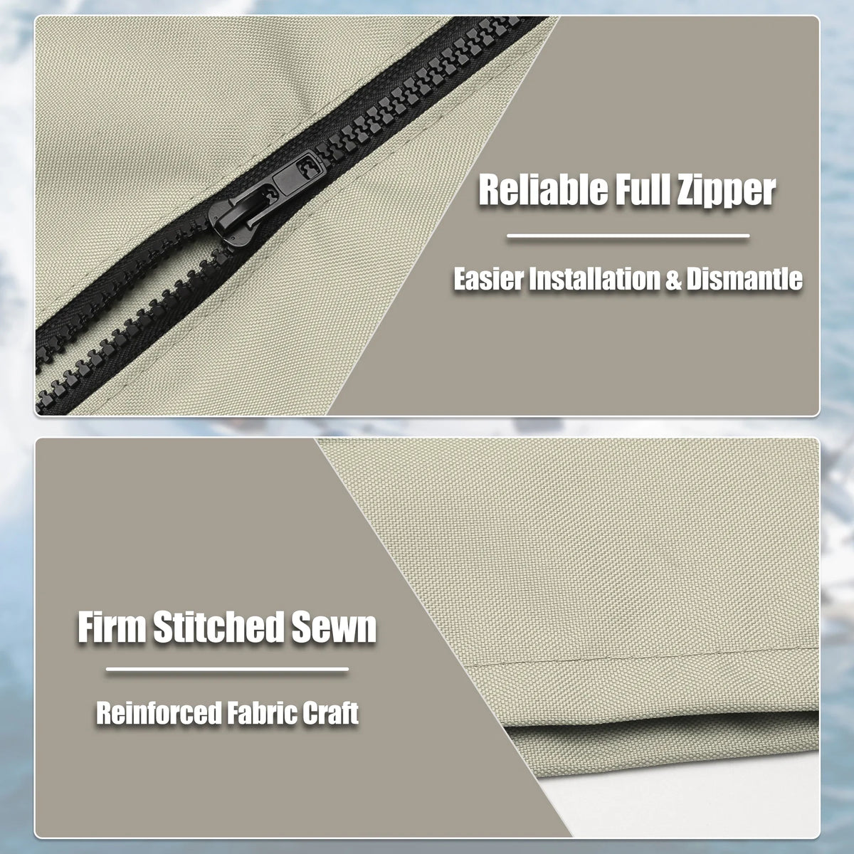 Bow Boat Bow Bargains for 4 Top Canvas Universal 3 Boot 91"-96" Storage Polyester Bimini Cover Width Unique 600D Beige
