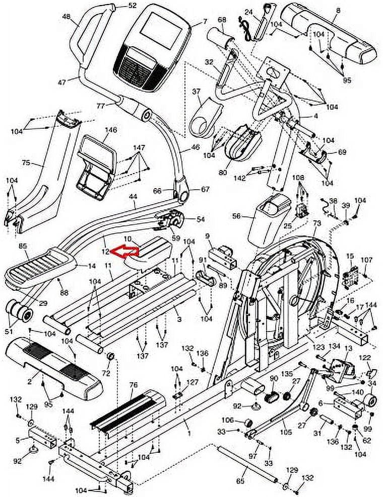 Inc. Elliptical NordicTrack 351323 Arm with 12.9T Left Icon & Roller FreeMotion Proform Fitness, Elite Health Works