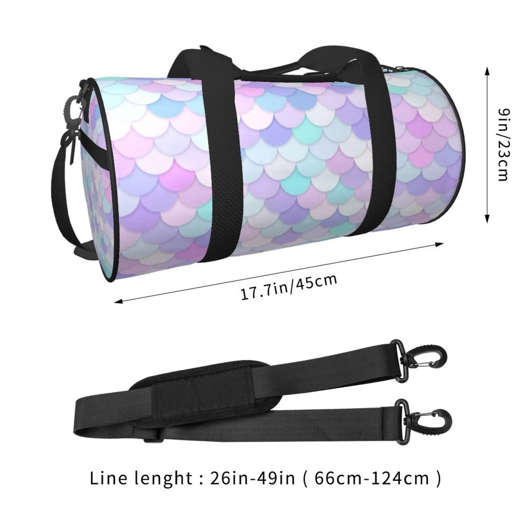 with and Bag Scales Compartment Gym Sports Luggage Waterproof Large Bag Capacity Cylinder Coaee Rainbow Pocket Bag Travel