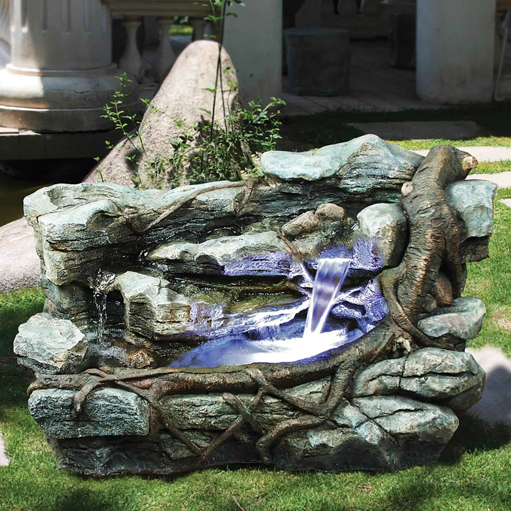 Fountain Staggered Toscano Canyon Design Cascading Rock Garden