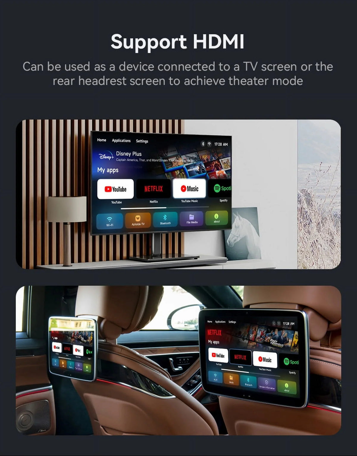 Auto YouTube Output，8 Wireless 2+16G Multimedia HDMI Support AI Android with Biniz SIM/TF with Core, Carplay Box 4G Carplay Card,for Video 11, Factory Wired Box Cars Box Netflix Magic Carplay Android