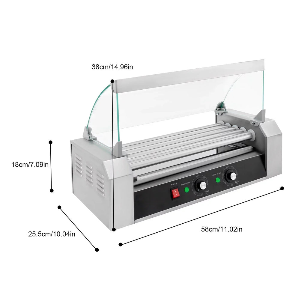 Rollers Stainless Dog 0-250℃ Machine Grilling W/5 110V 12-Hot Set DENEST Sausage Holds