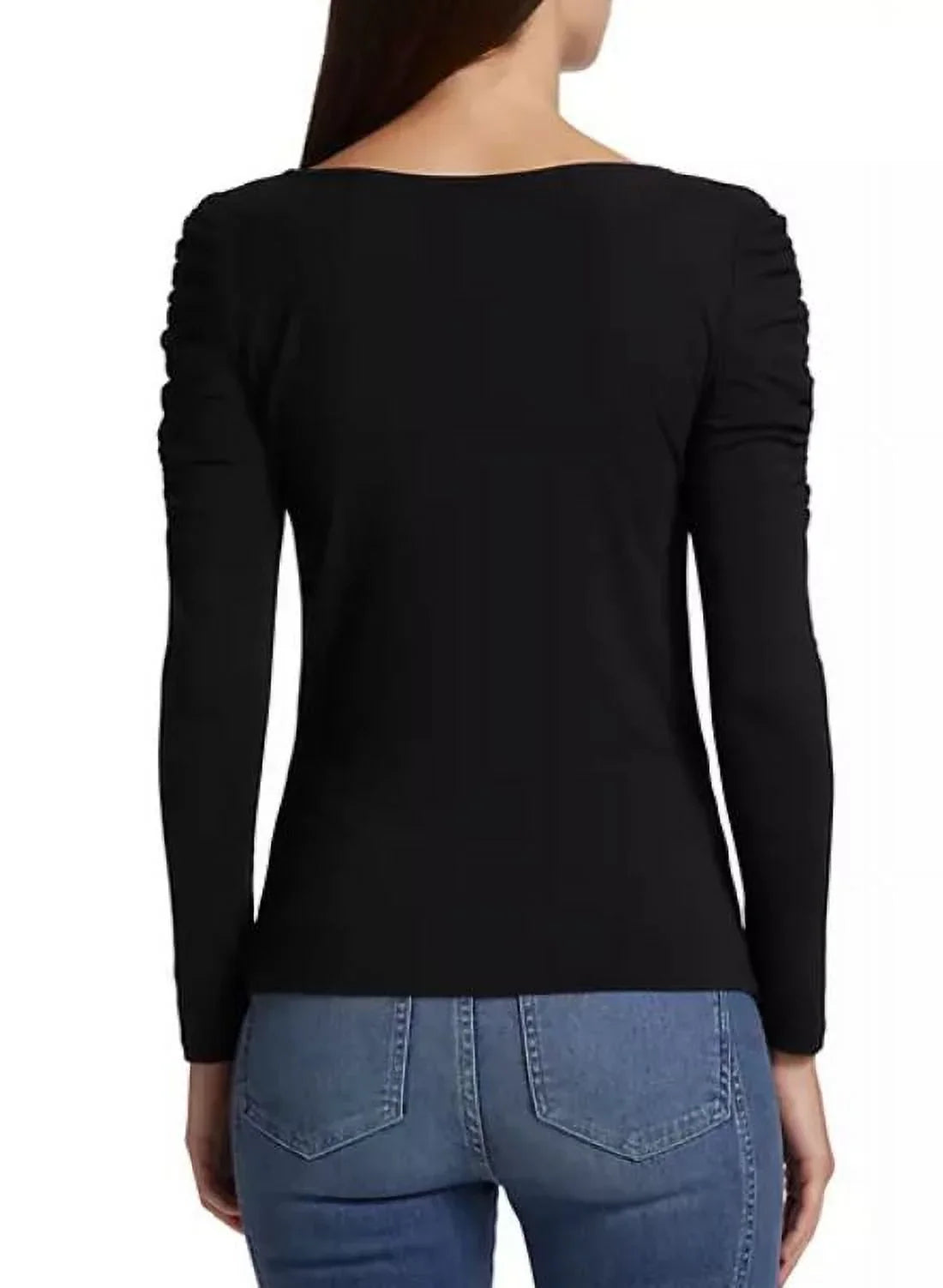 Priyanka Top, Ruched Large Veronica Pullover Women's Black Jersey Beard