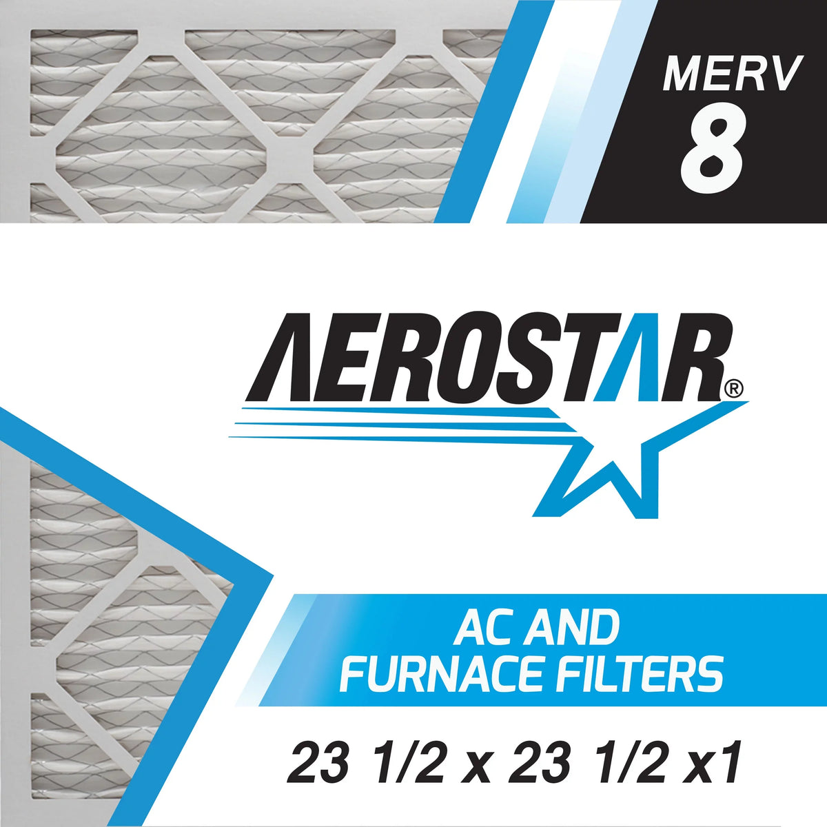 Made in USA 23 1, of Air 1/2 8, 1/2x23 the Aerostar x x Pleated MERV Box 6, Filter, 1/2x1 1/2 23 23