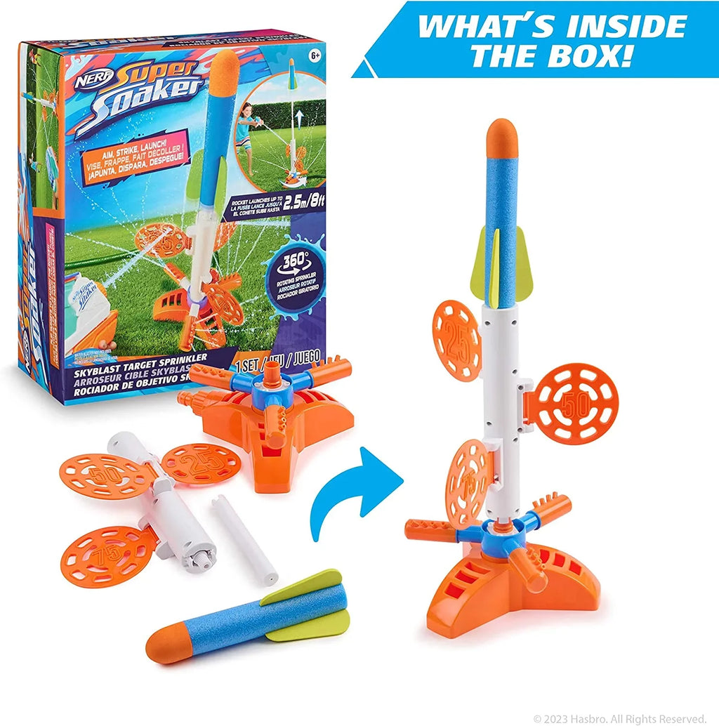 Target Games for – NERF Soaker Super Kids Summer Sprinkler Water SkyBlast Outdoor Play