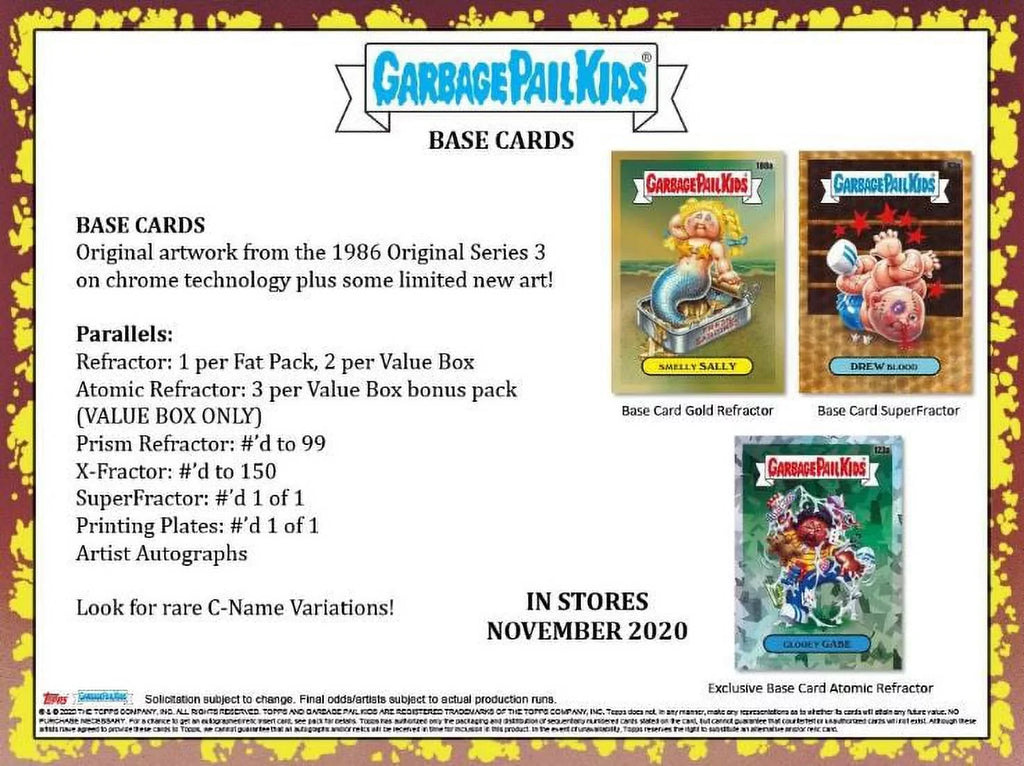 Chrome + Kids 2020 Pack Pail 5 Topps Garbage Box- 1 Bonus Blaster Packs