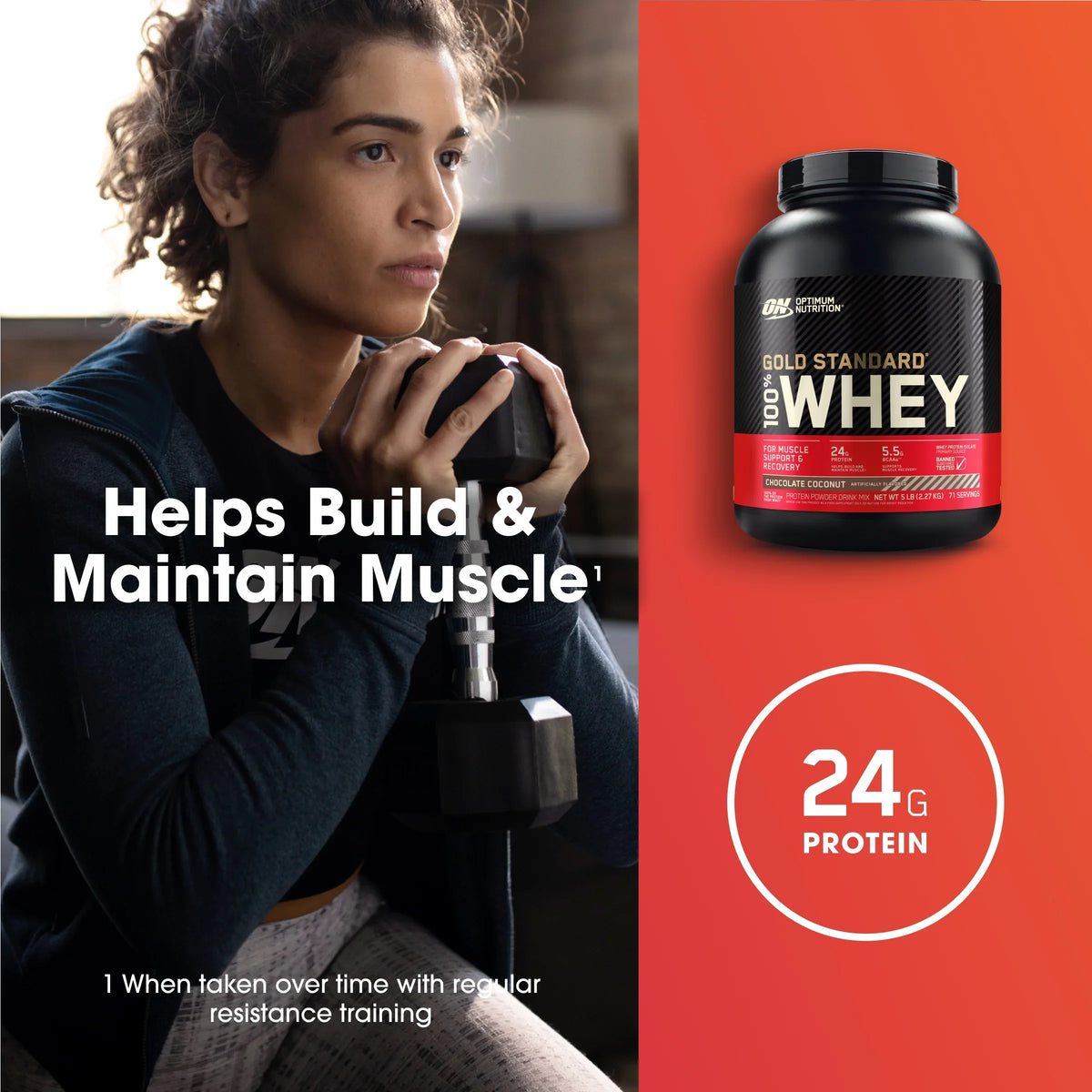Nutrition, Protein Chocolate lb, 100% 5 Whey Standard Optimum 71 Coconut, Gold Servings Powder,