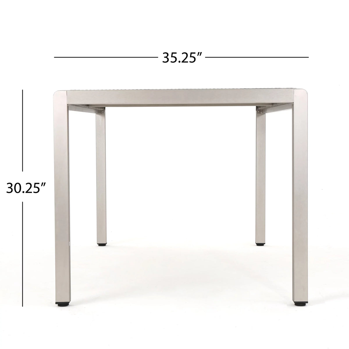 Aluminum Coral Top, Grey Outdoor Table with Dining Bay Wicker
