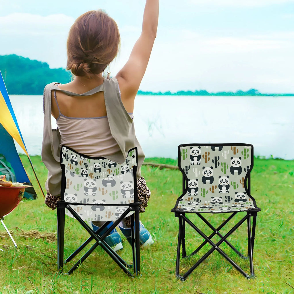 Outdoor with Fishing Chair 220LBS to Lawn Beach Folding Chair Chair Chair Portable Bag Bamboos Pandas and Support Camping Carry Cartoon