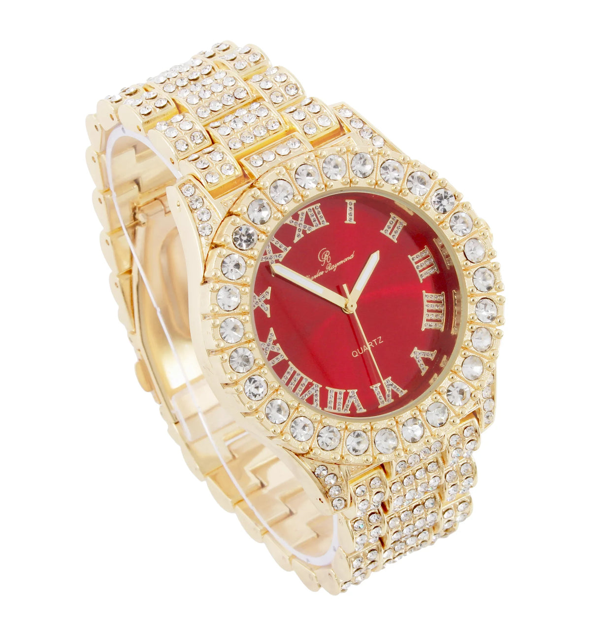 with ZZ Out - on Gold with Matching - Wristwatch Rolly Sets Blinged Charles Out Bling'ed Hip Iced Blast! Raymond Necklace Ice - Looks Sets and Zig Red Out Hop Necklace Trim Zag Band
