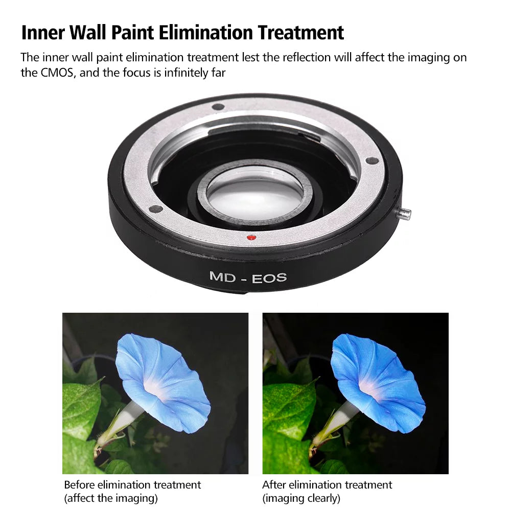 to Ring Lens OWSOO EF Corrective MD Fit Lens Adapter Minolta for for Mount with Lens Infinity Focus MD-