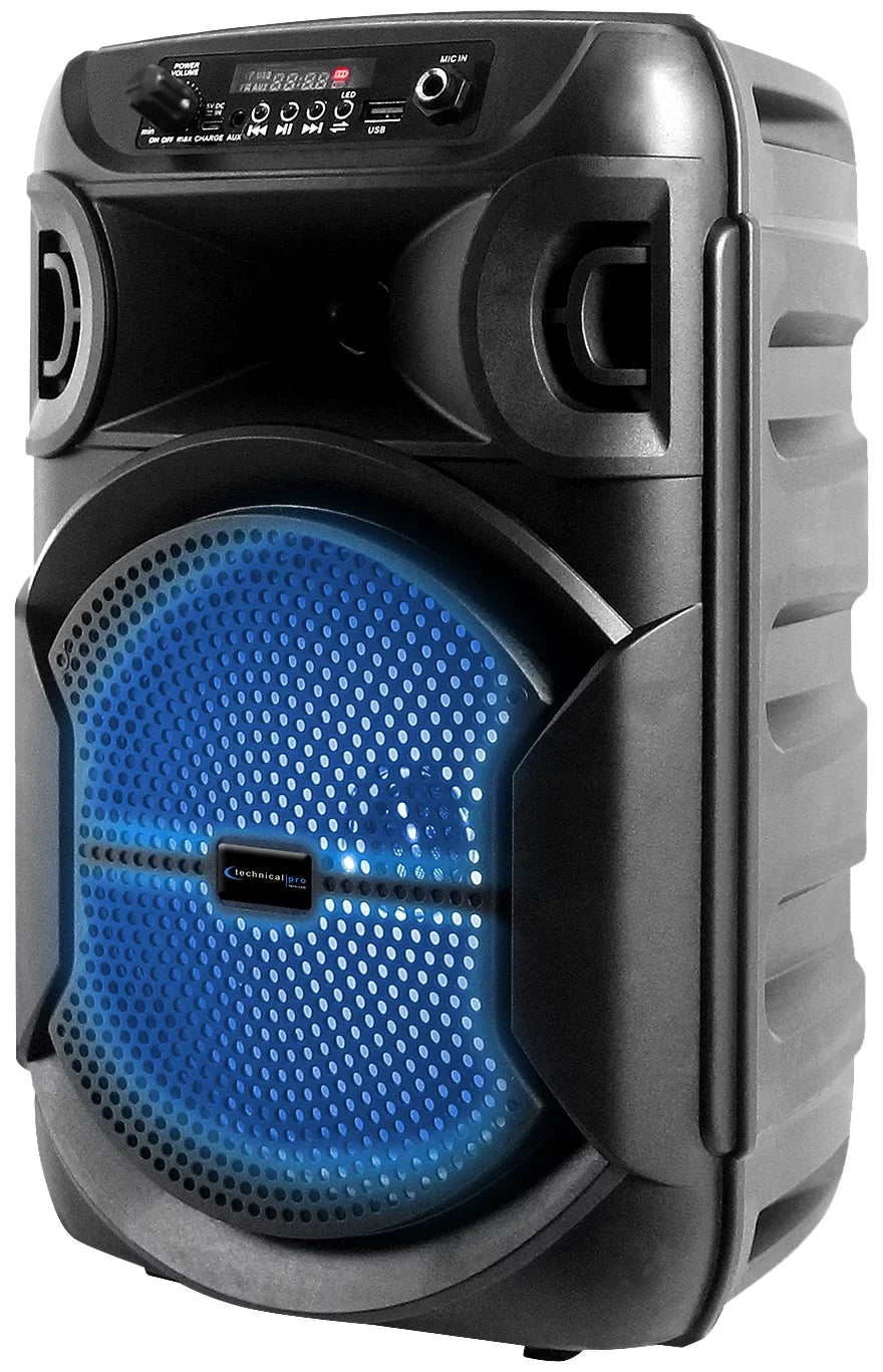 BOOM8 w/Bluetooth Technical LED Speakers Pro Portable TWS 8" Party (2) Wireless