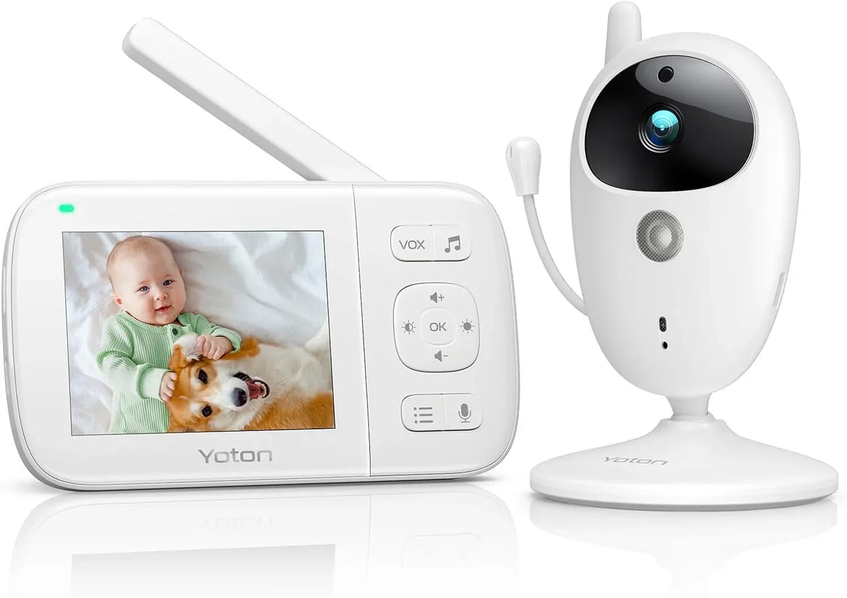Night Wireless LCD Transmission, Vision, Home with Sensor, Digital Baby Screen Way Yoton Talk Mode, 8 Camera, Security, 2.4GHz VOX Two Temperature Monitor Lullabies, 3.5-inch