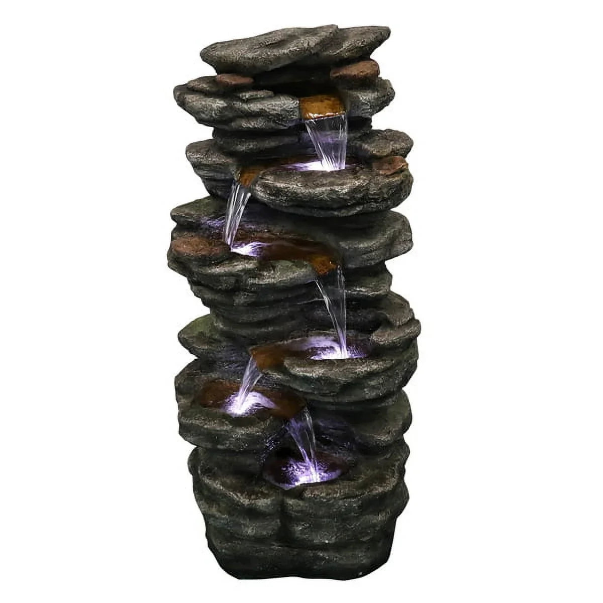 Tranquility with High LED Home Cascading Outdoor Decor Soothing Yard Lights, Fithood Rocks Garden, 40inches for Waterfall