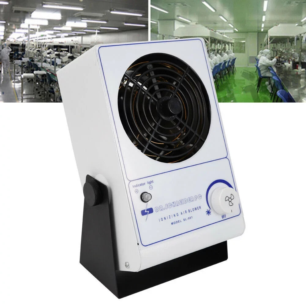 Discharge Fan Ion Static Ionizer Air Eliminator 110V OUKANING Ionizing Blower Anti-Static