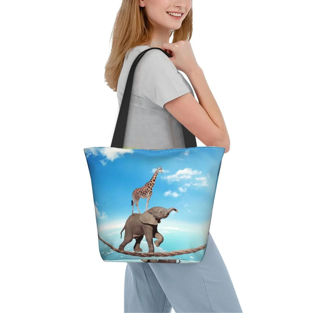 High Shopping Fear Bag,Shoulder On Lukts Tote Bag Walking Rope Elephant Women'S Overcomes Handbags By Capacity Bag Giraffe Large Hobos