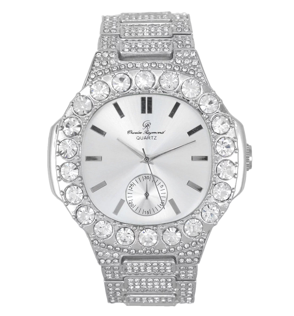 Diamonds Your Out Choice!! Baguette King. Mens is for Better Oversized The Diamonds Oblong Your Style!! Bigger Bling-ed (Silver Metal - Luxurious - or Watch Silver) ST10316CE