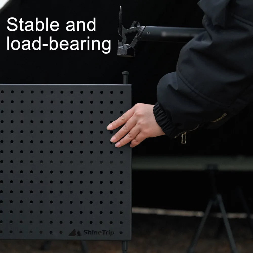 Picnic Radirus and Display Bowls Storage Portable BBQ Shelf for Rack, Hole Multifunctional Cups Board Camping