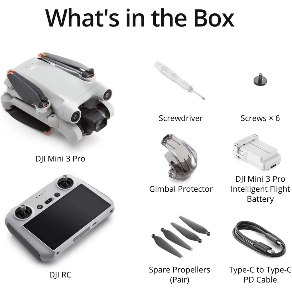 Mini Sensing 34min &Accessories Video, Camera DJI RC Pro w/ Bundle Gear Flight 48MP, Quadcopter Drone 3 Screen) Deco Smart Tri-Directional 128GB Backpack + Card Remote 4K/60fps (With Obstacle + Time,