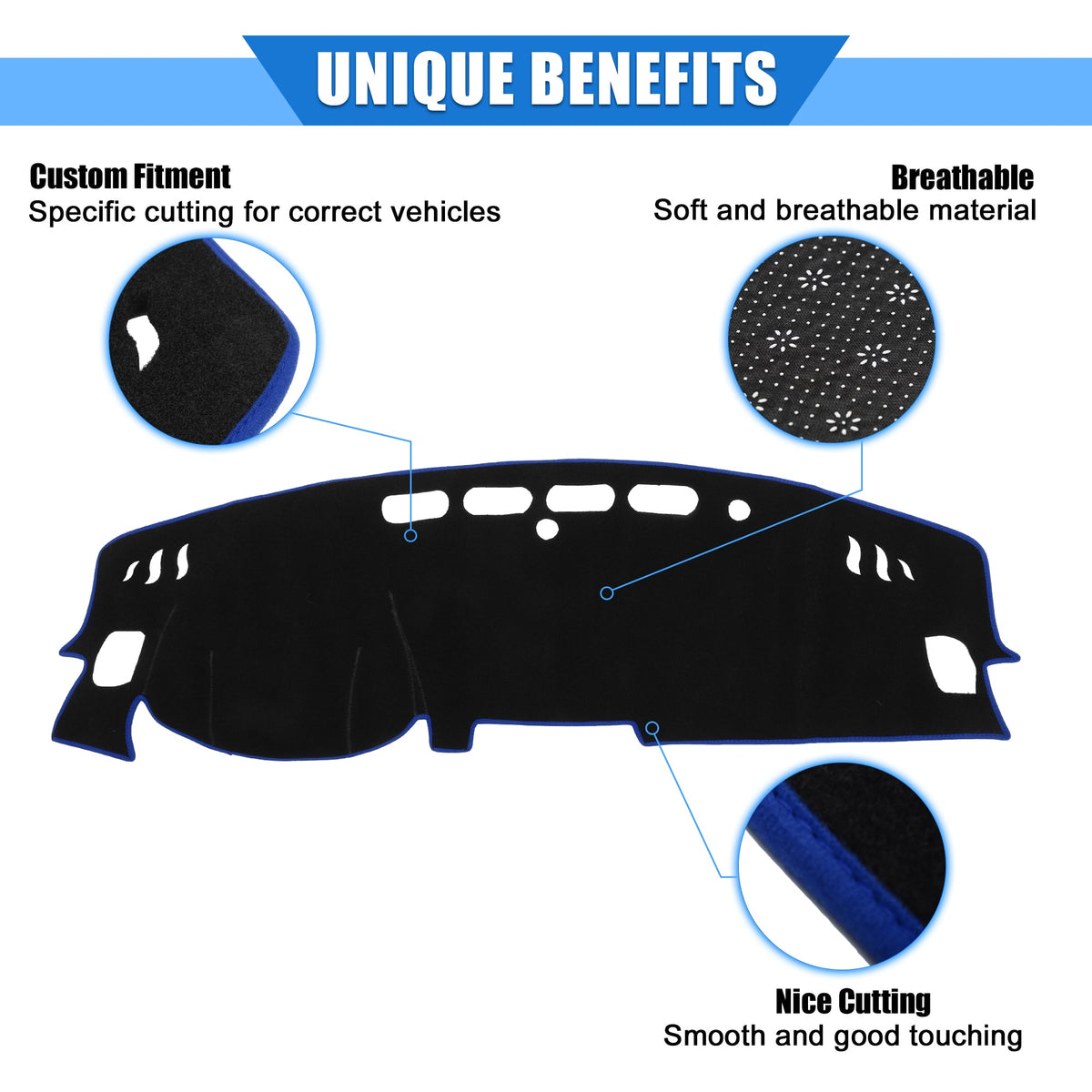 Console Dashboard Polyester Cover Nissan Kicks Unique Blue for Protective Car Center Compatible 2017-2020 Bargains