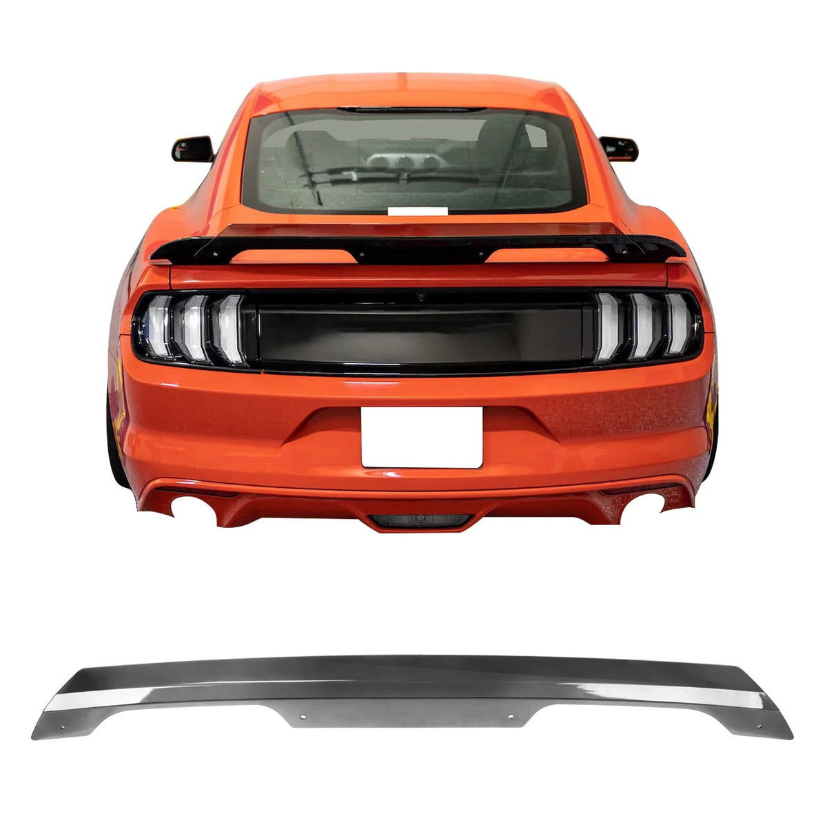 Convertible GT500 Coupe Rear Bill With Flap PC Motorsports Gurney & Wicker Flap Ford Compatible With Kit Mustang Spoiler Smoke Trunk Style 2015-2023 Hardware Gurney Ikon
