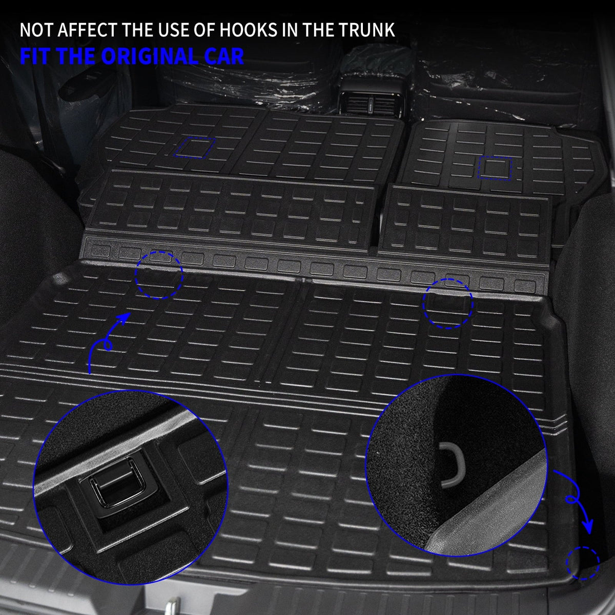 with Accessories 2024 CRV Liner Mat Trunk Honda Seat 2023 Trunk Cover Compatible Deck, CR-V Cargo Mat+Backrest Hybrid Mat (Fit Back Mats) Honda Cargo Upper Protector