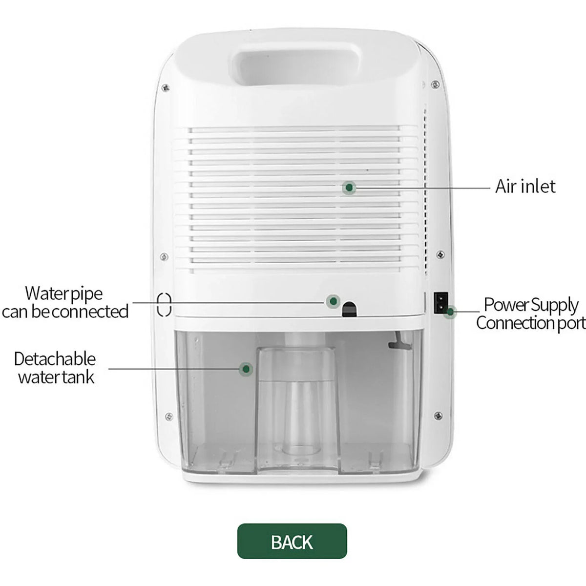 Portable Control Home 2.5L Dehumidifier Remote Small with for 42W Dehumidifier MIDUO