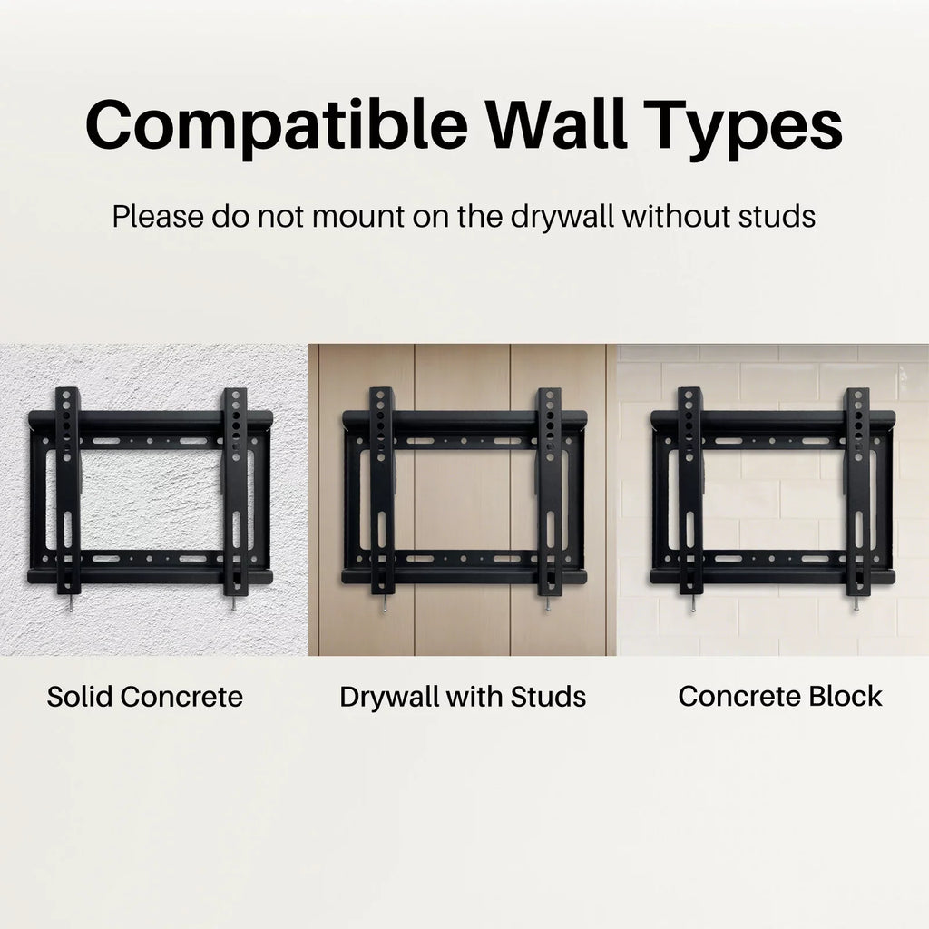 VESA RV Max lbs Screen to OLED Wall LED up Most for LCD Mount Sylvox TV, TV TV 55 14-42 Inch 75x75mm Flat 200x200mm Mount,