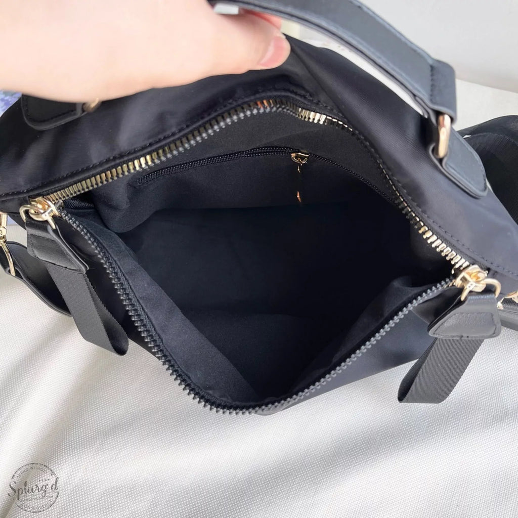 Saddle top medium & handle size purse crossbody with Black strap bag
