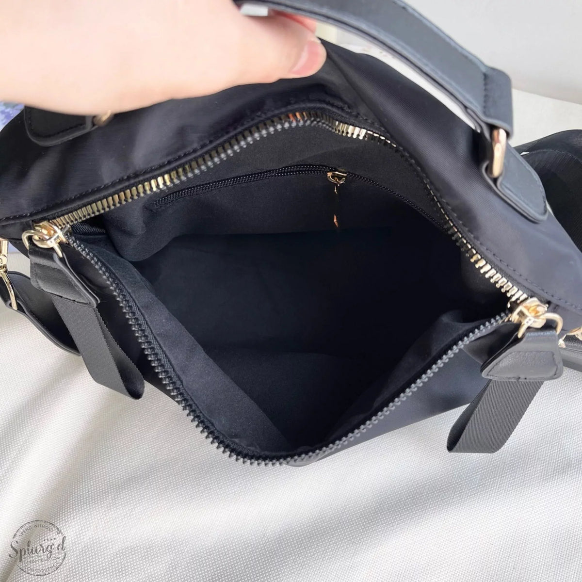 Saddle top medium & handle size purse crossbody with Black strap bag
