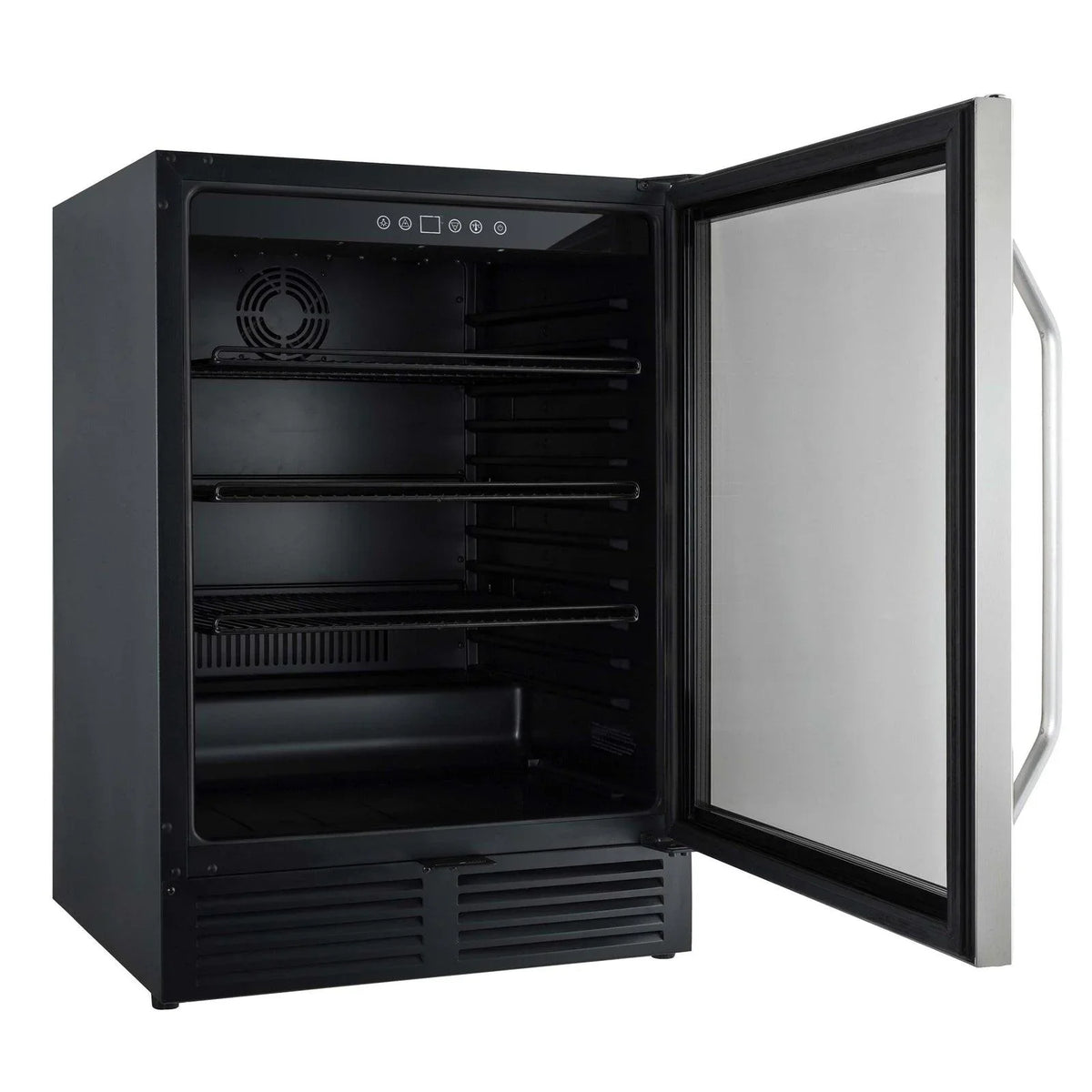 Cabinet Beverage Can Center, 130 with Stainless in Steel Capacity, Black (BCA516SS) Avanti