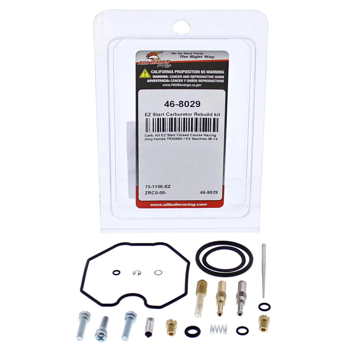Start kit (46-8029) Carburetor 2007 Compatible EX For 2008 Sportrax With/Replacement 2009 2014 EZ Balls Racing Honda All TRX250X 2010 / 2012 2006 Rebuild 2013 2011