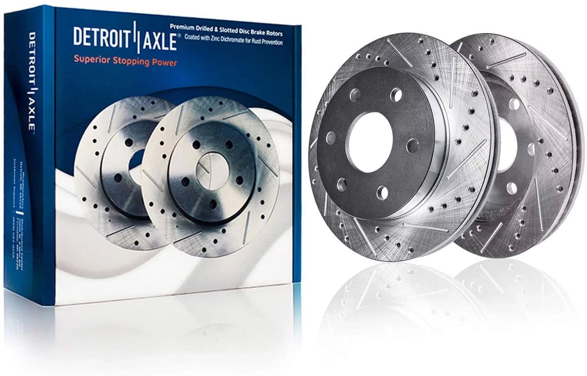 Sierra Tahoe ESV Escalade Rear XL Suburban Drilled & Chevy Replacement Brake 1500 Ceramic Rotors - Brake Axle Detroit Silverado Front Slotted Kit Brakes Pads Yukon for and