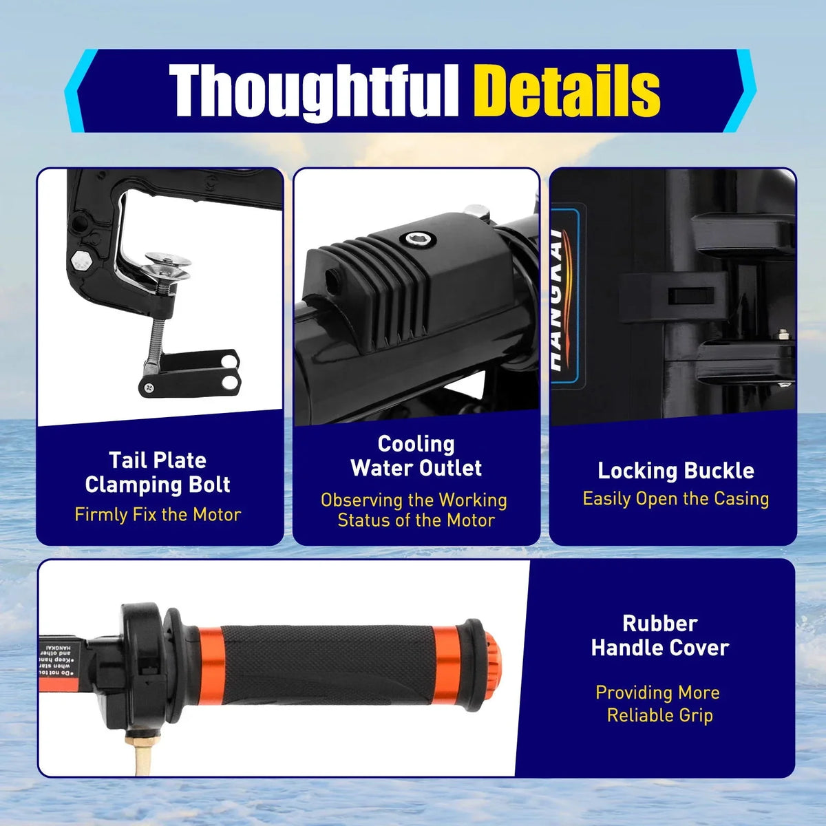 Engine Boat Motor Aquaculture Fishing Stroke Boat Outdoor 3.6HP Adventure Motor,Trolling WUZSTAR Outboard 2 for