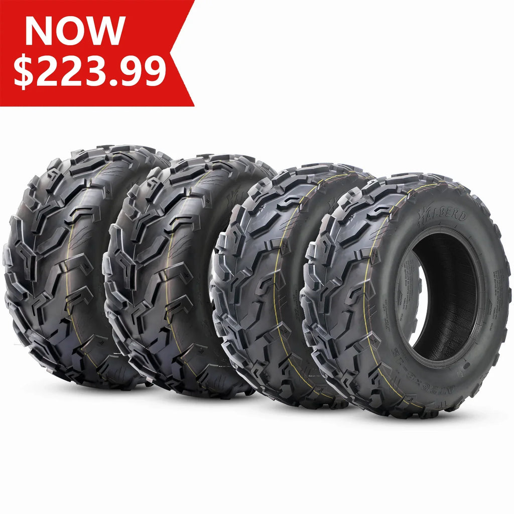 Sand Tires 4 Road 25x10-12 25x8-12 6PR off HALBERD & Tire Terrain All Rear ATV/UTV of Set Trail Front