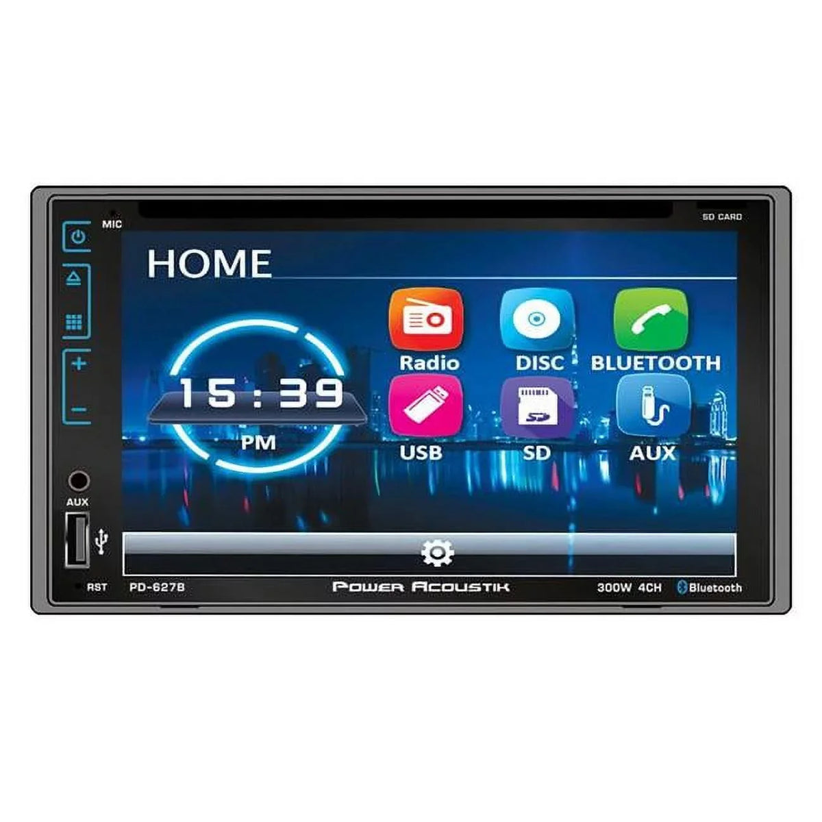 w/ Player Bluetooth Power DVD, DIN PD-627B Media Acoustik Digital Double